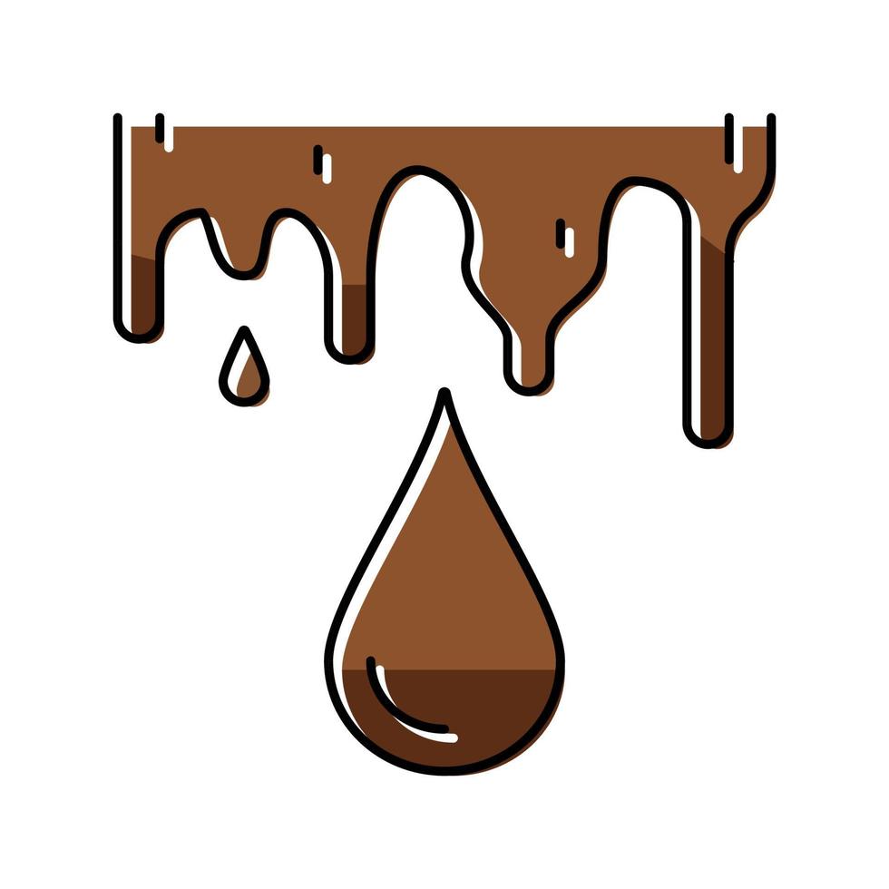 gota chocolate color icono vector ilustración