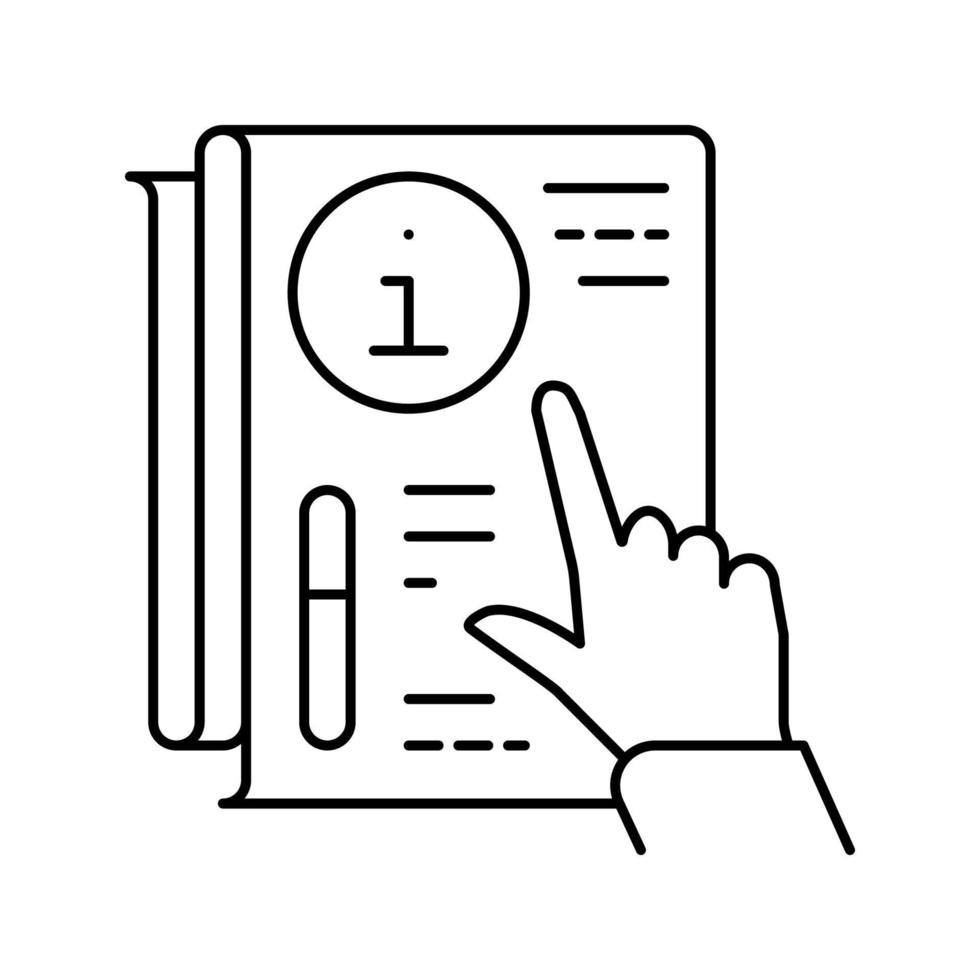 guía información línea icono vector ilustración