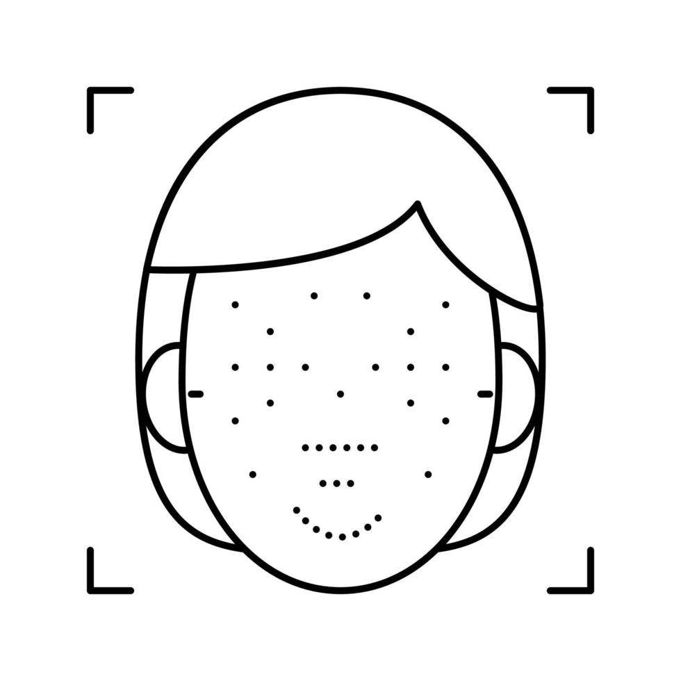 facial points for face id technology line icon vector illustration