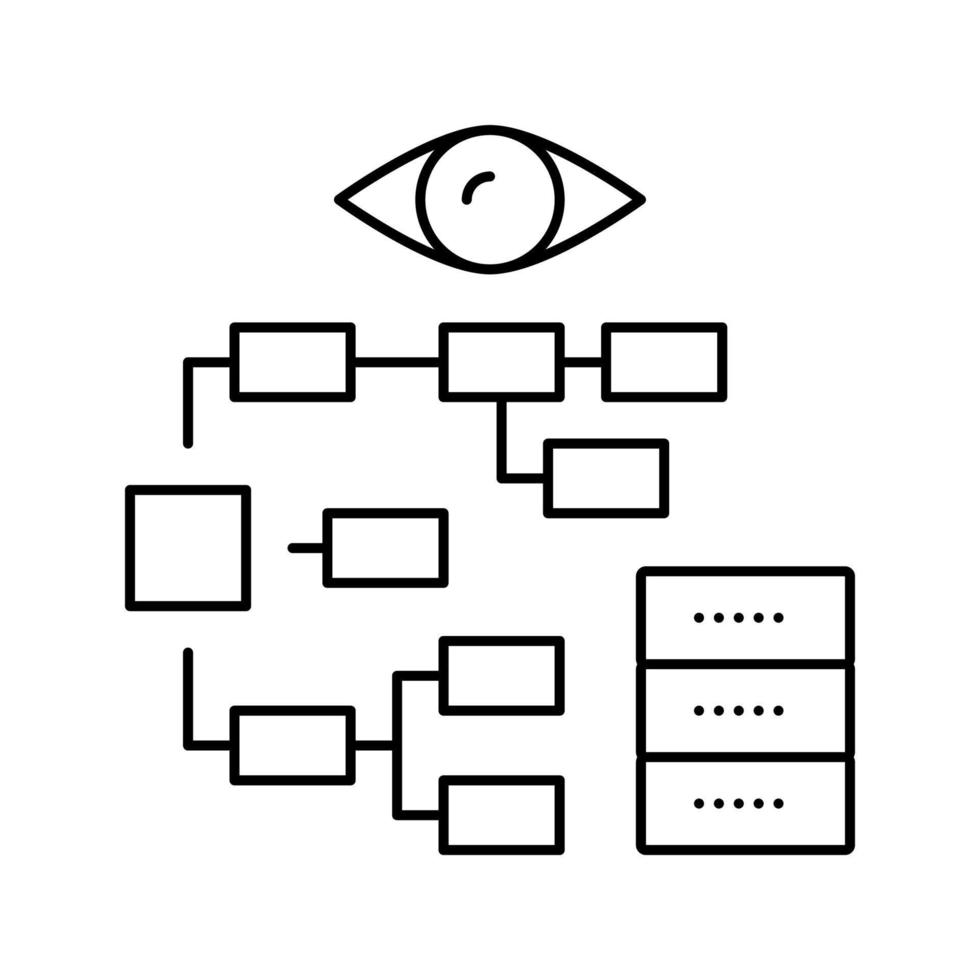 problem hierarchy vision line icon vector illustration