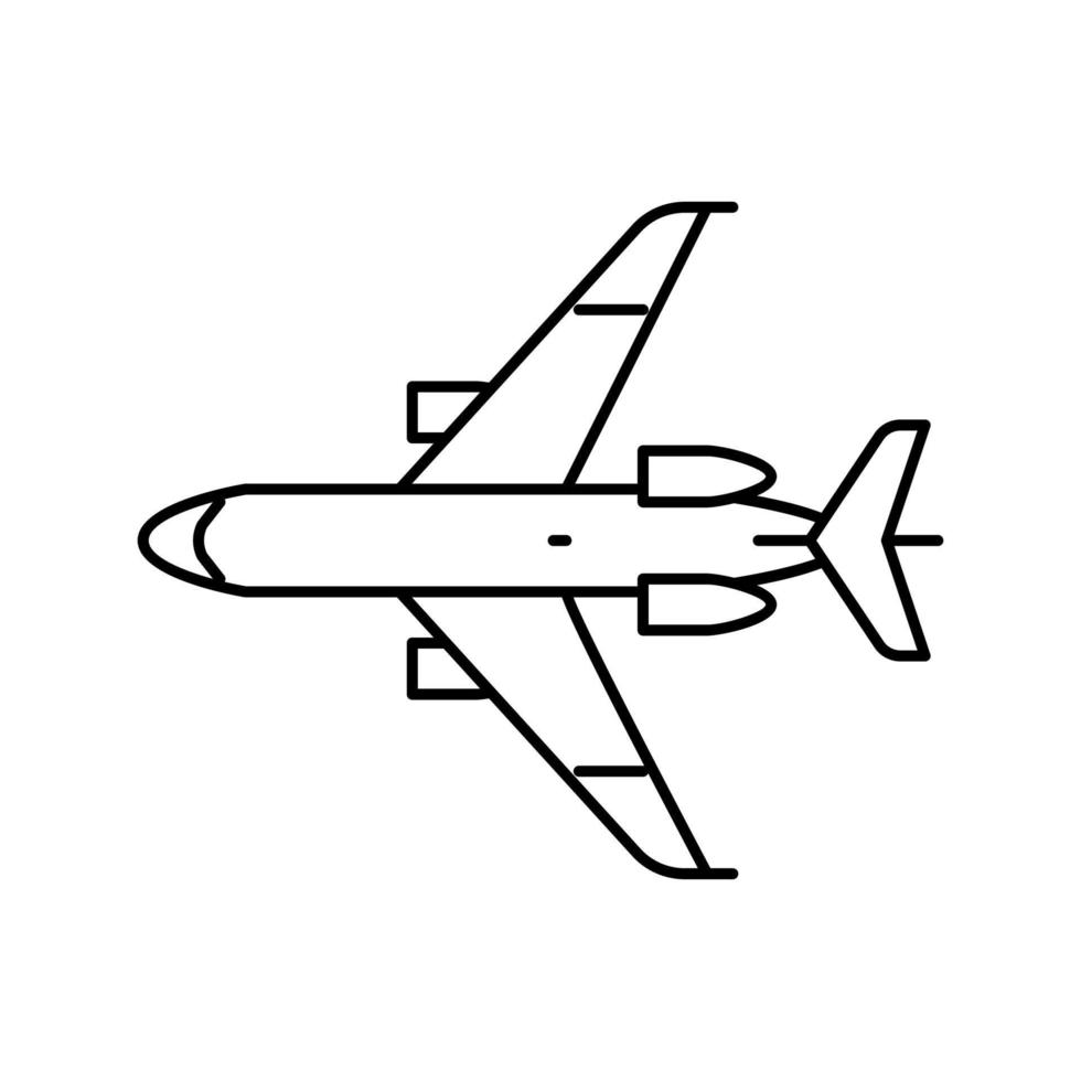 transport airplane aircraft line icon vector illustration