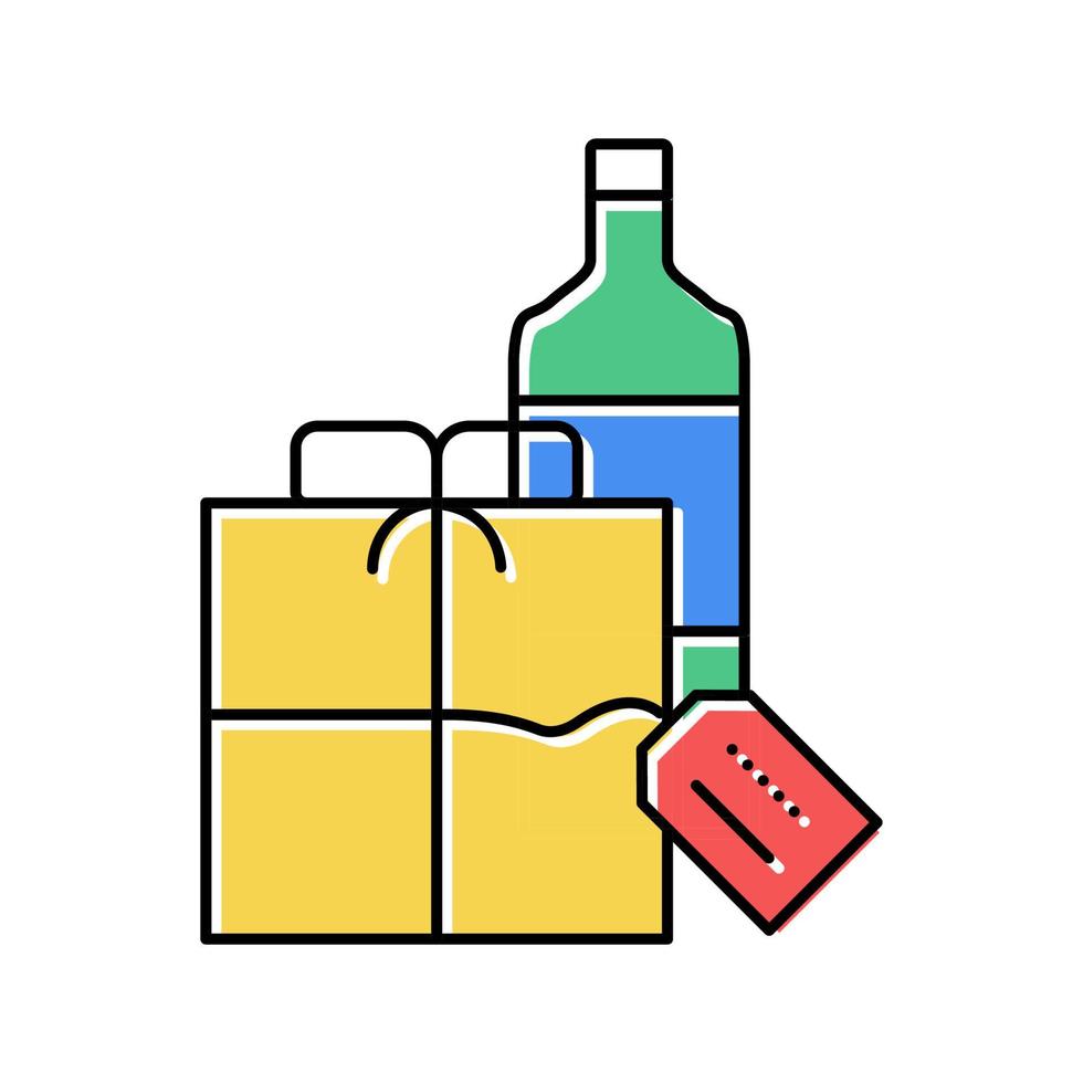 alcoholiv drink gift color icon vector illustration