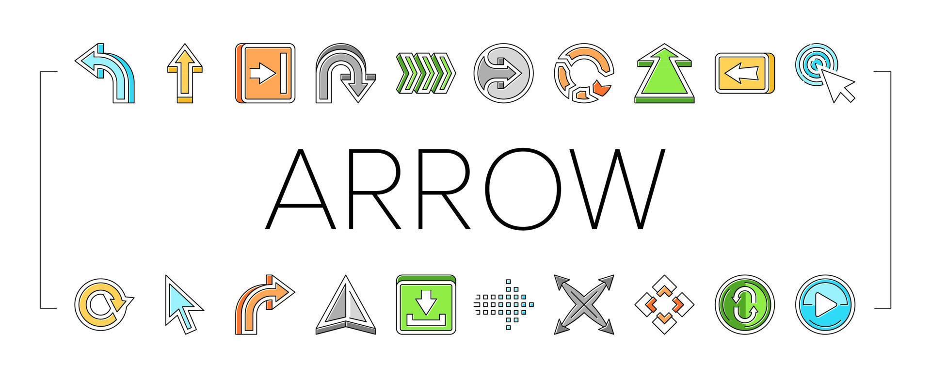 arrow right next sign up icons set vector