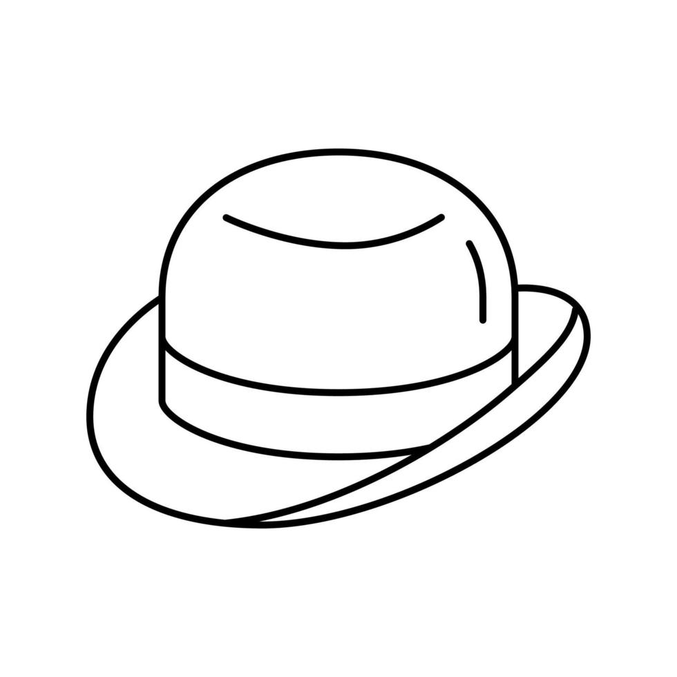 bombín gorra línea icono vector ilustración