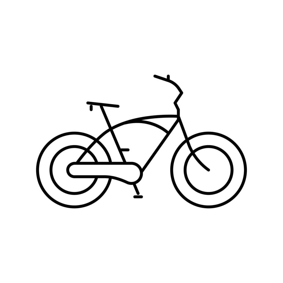 Ilustración de vector de icono de línea de bicicleta de crucero