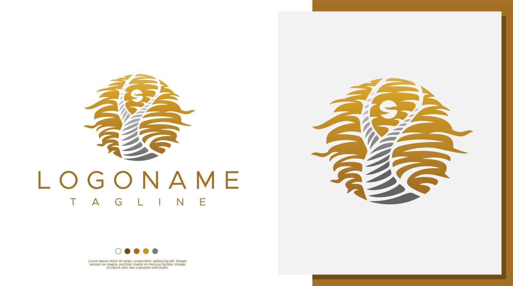 Luxury human abstract logo design template. Circle abstract human logo vector. vector