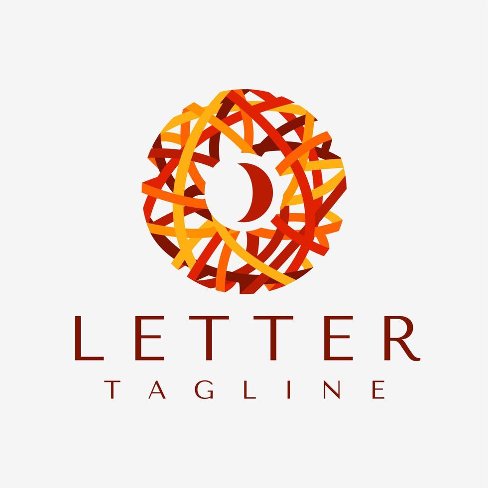 Modern line O letter logo design template. Curve letter O logo graphic vector. vector