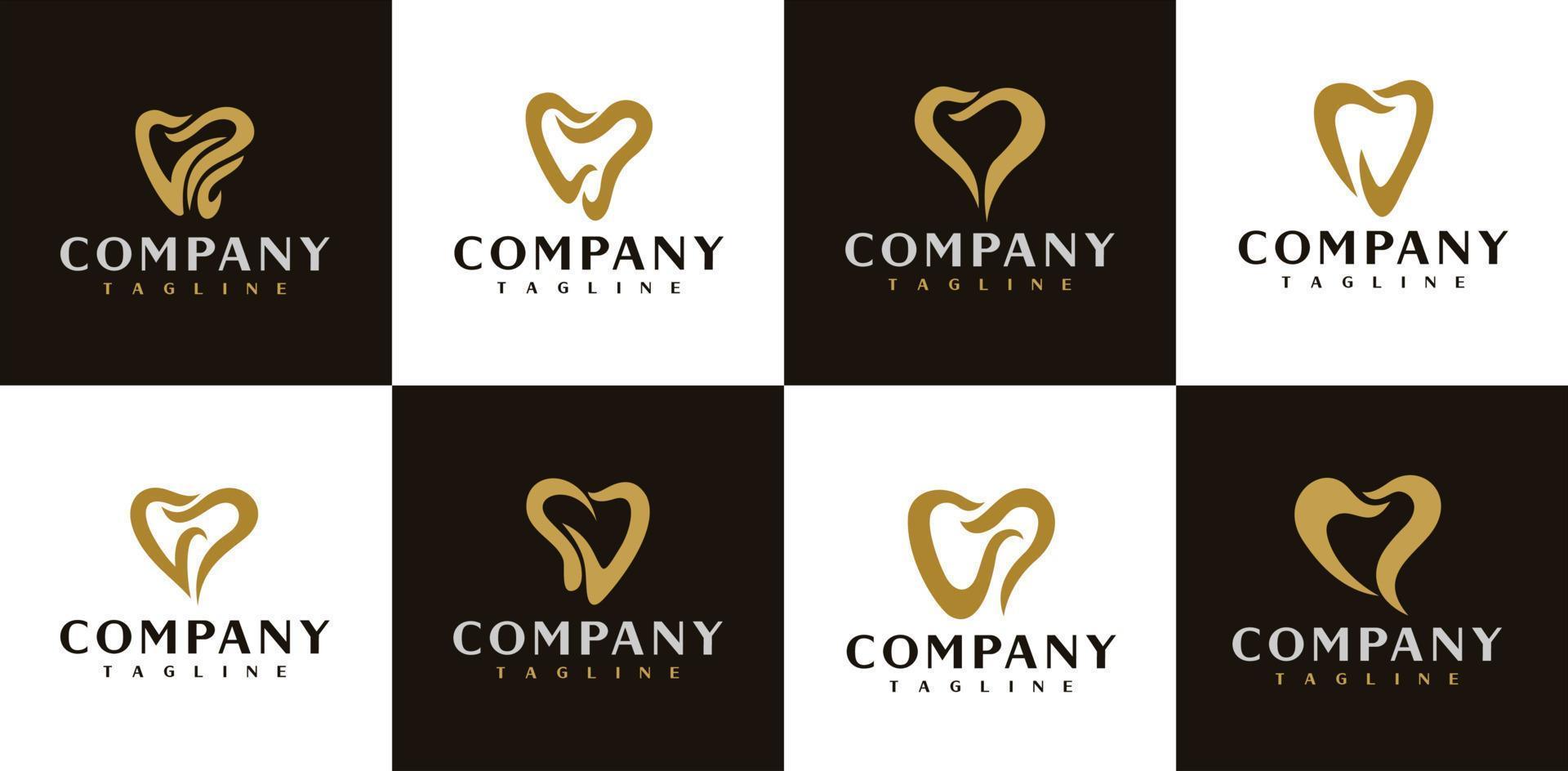 plantilla de diseño de logotipo de diente dental simple. colección minimalista de logotipos dentales. vector