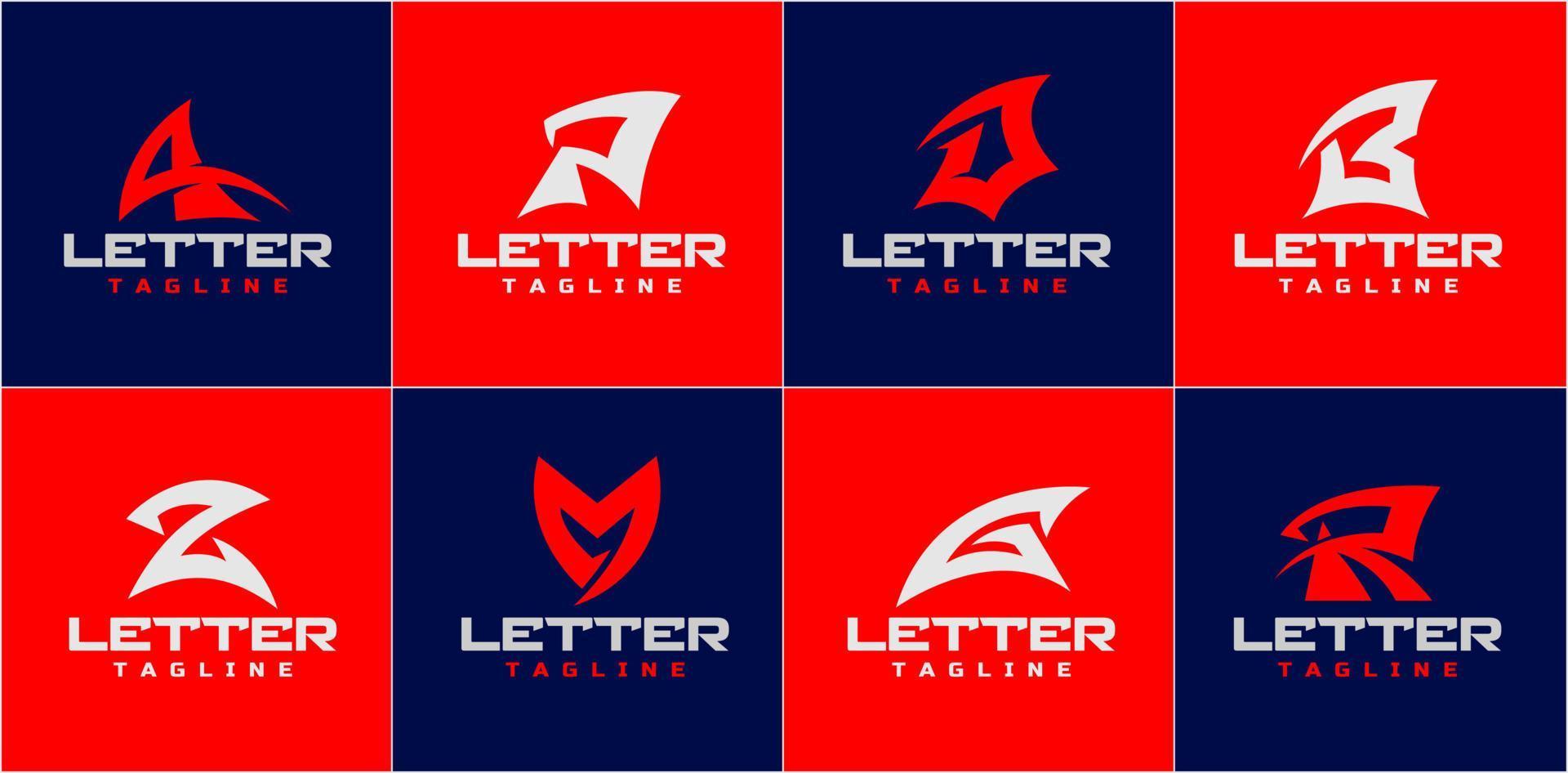 Stylish letter logo design template set. A P D B Z M G R logo vector bundle.