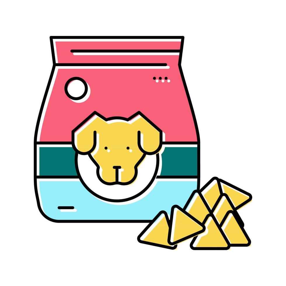 alimento seco para perro color icono vector ilustración