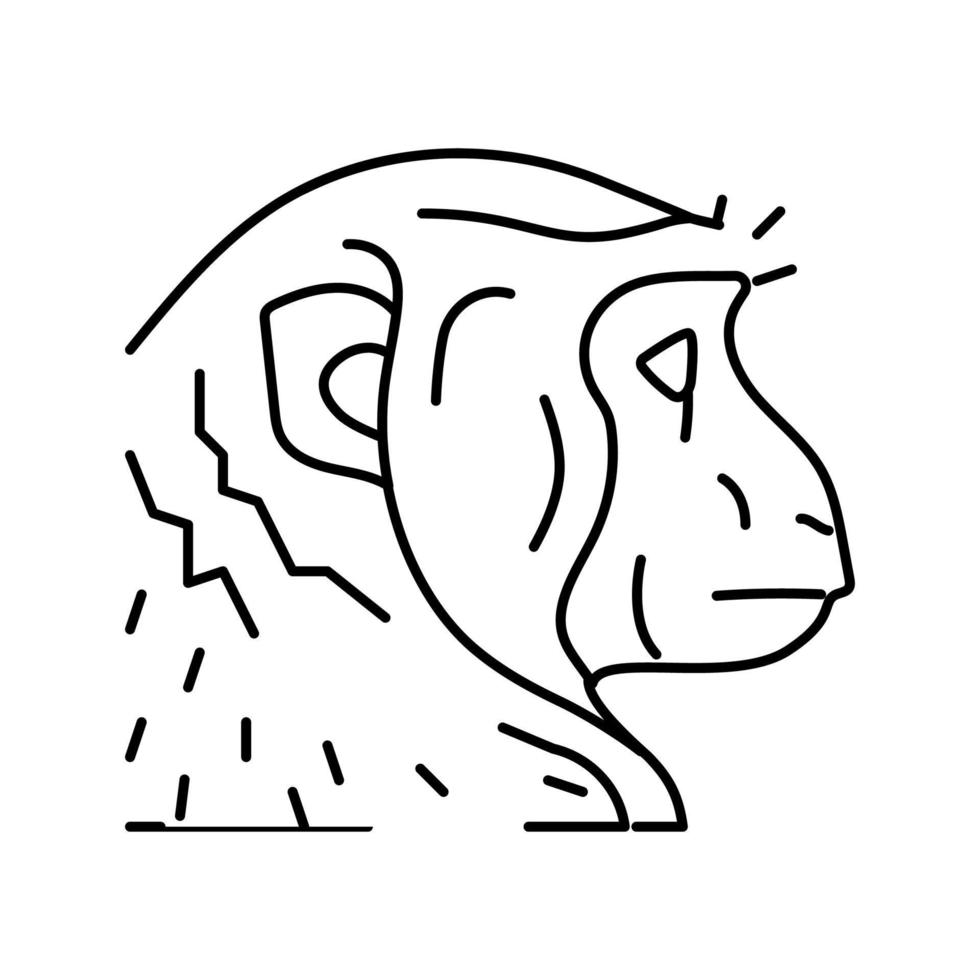 monkey animal zoo line icon vector illustration