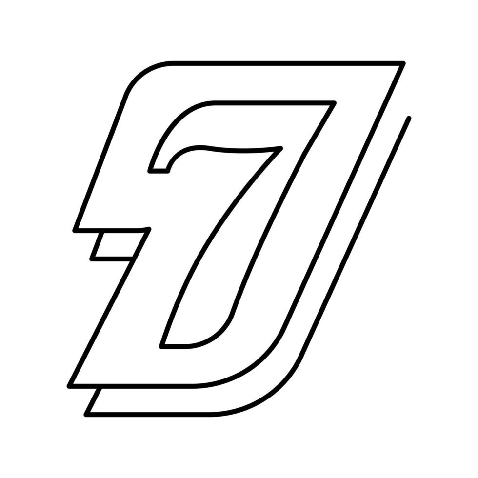seventh number line icon vector illustration