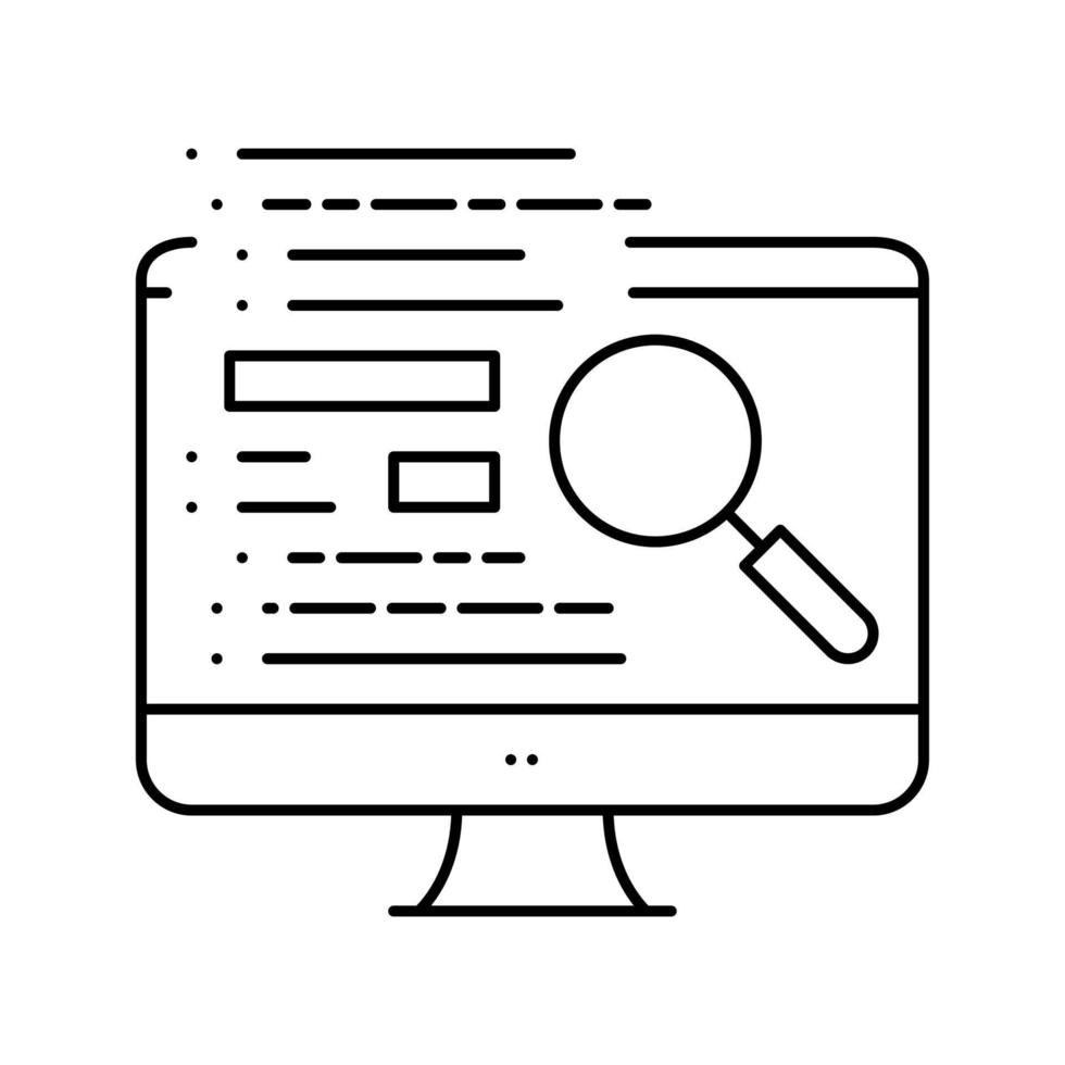 data checking line icon vector illustration