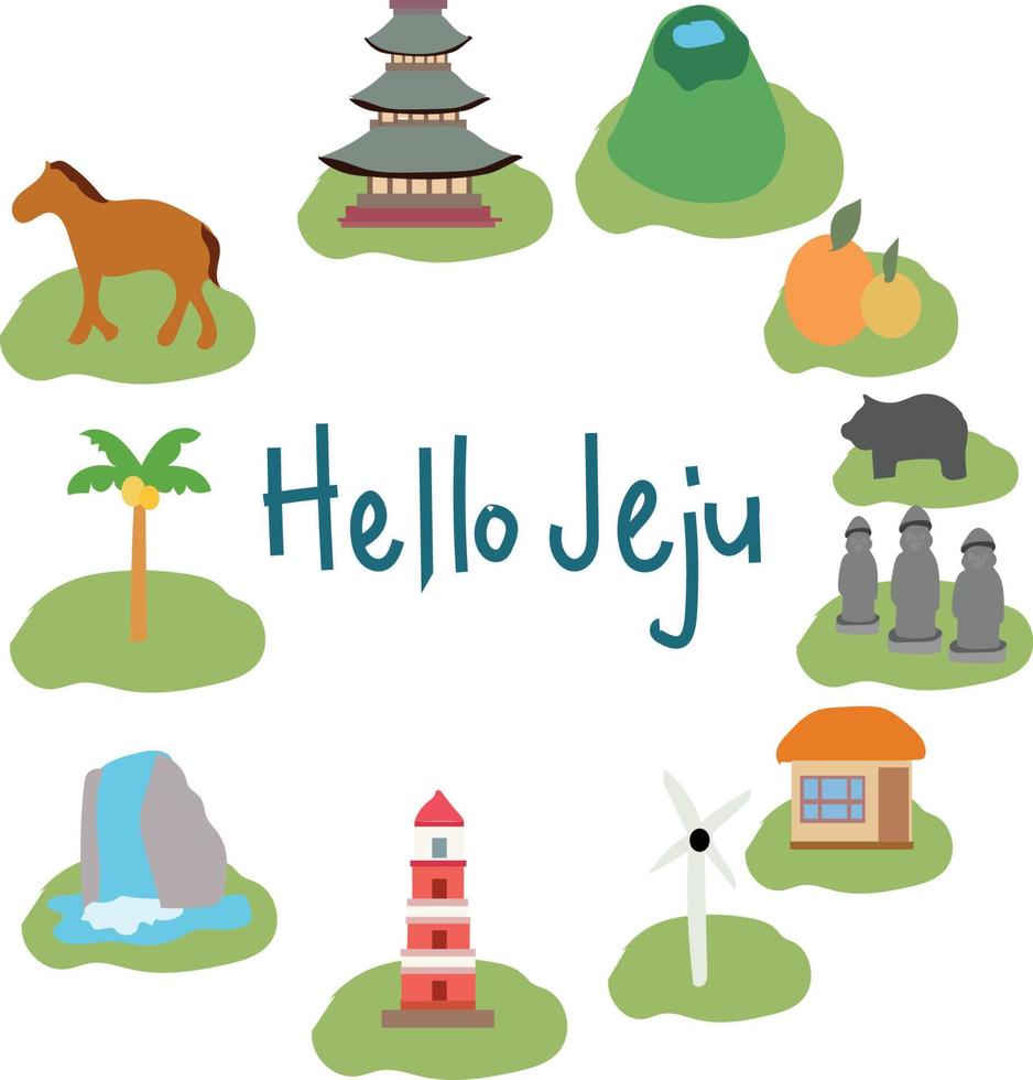 bienvenido a la ilustración de la isla de jeju vector