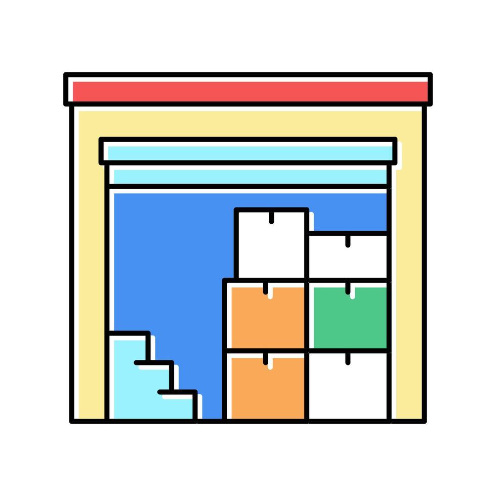 supermarket storage color icon vector flat illustration