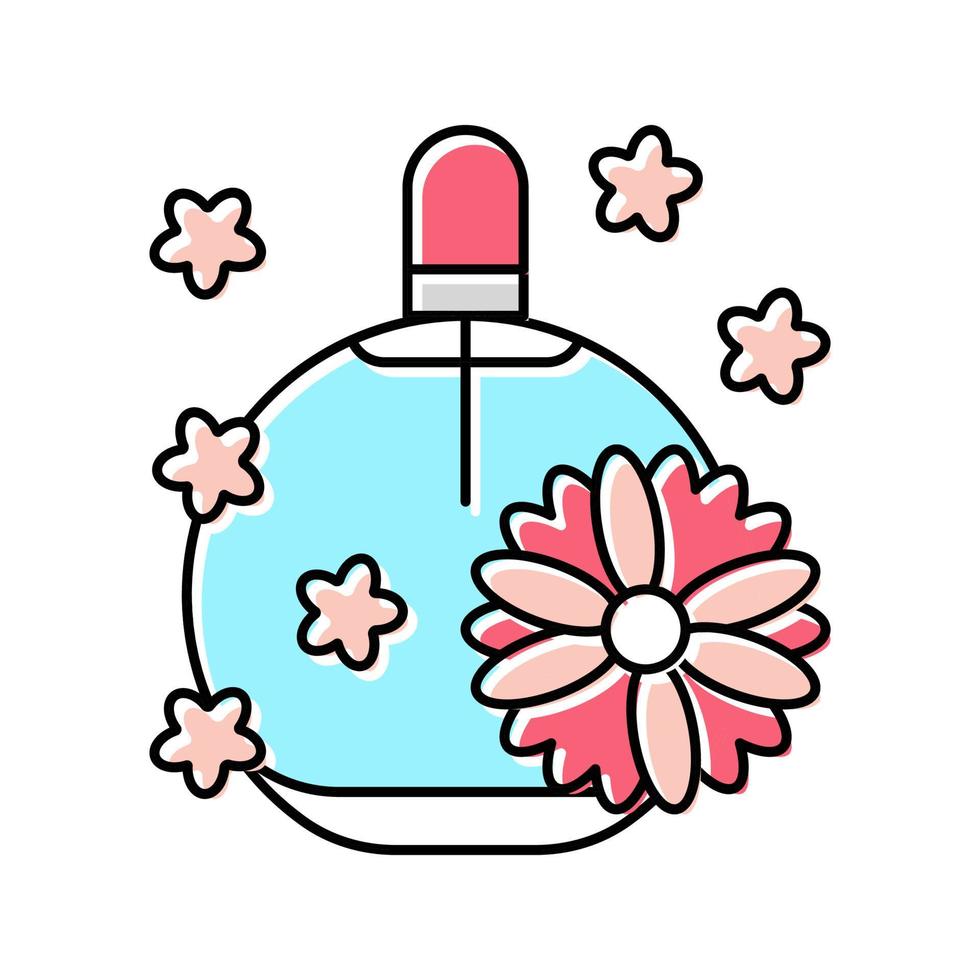 notas florales perfume color icono vector ilustración