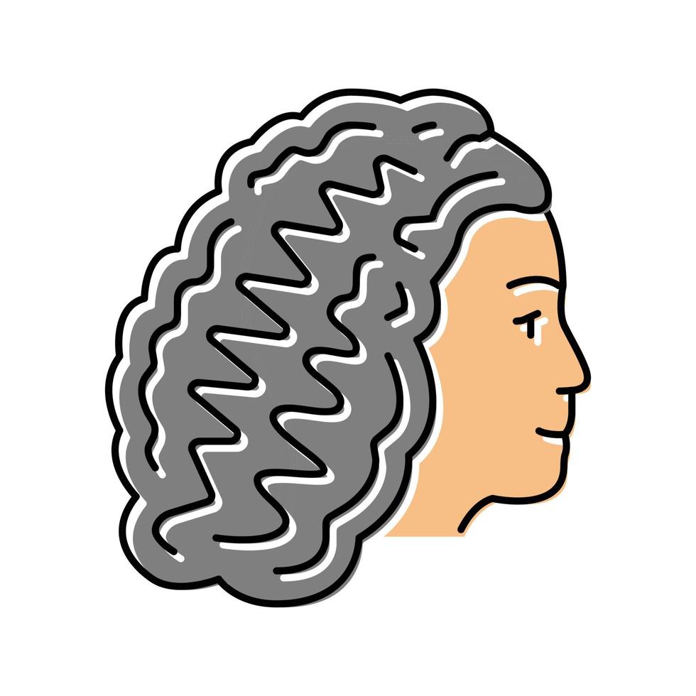 curls hairstyle color icon vector illustration