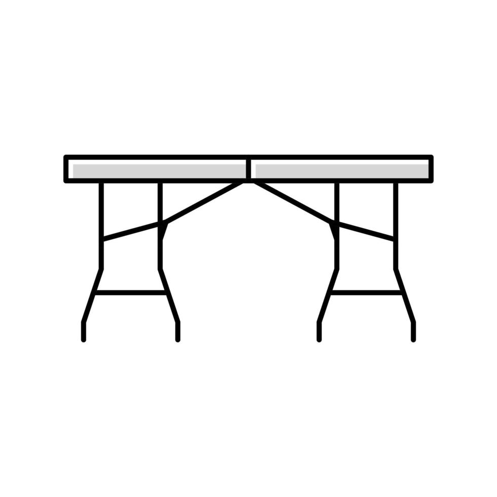 ilustración de vector de icono de color de mesa plegable