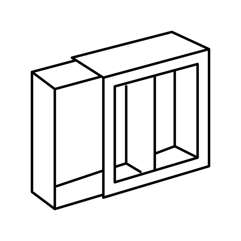 ilustración de vector de icono de línea de caja de conjunto cosmético