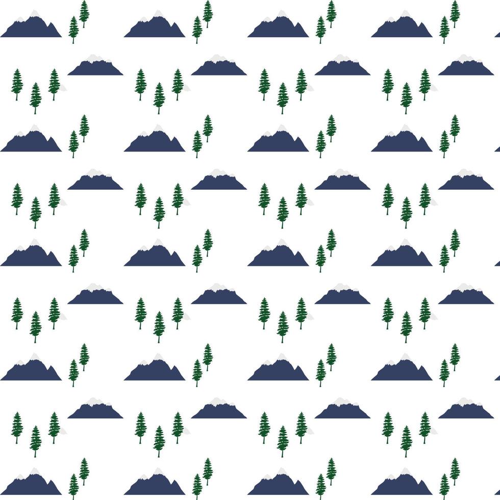 Background with mountains and trees. vector