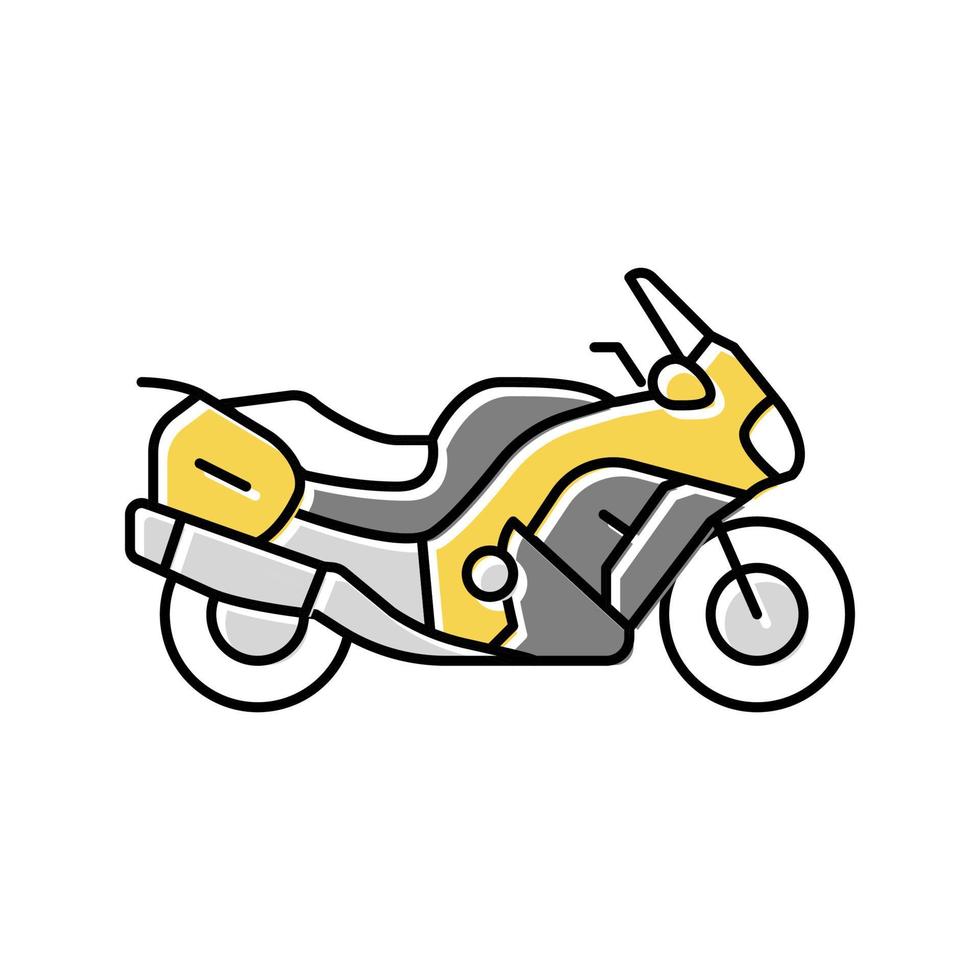 Ilustración de vector de icono de color de motocicleta de turismo deportivo