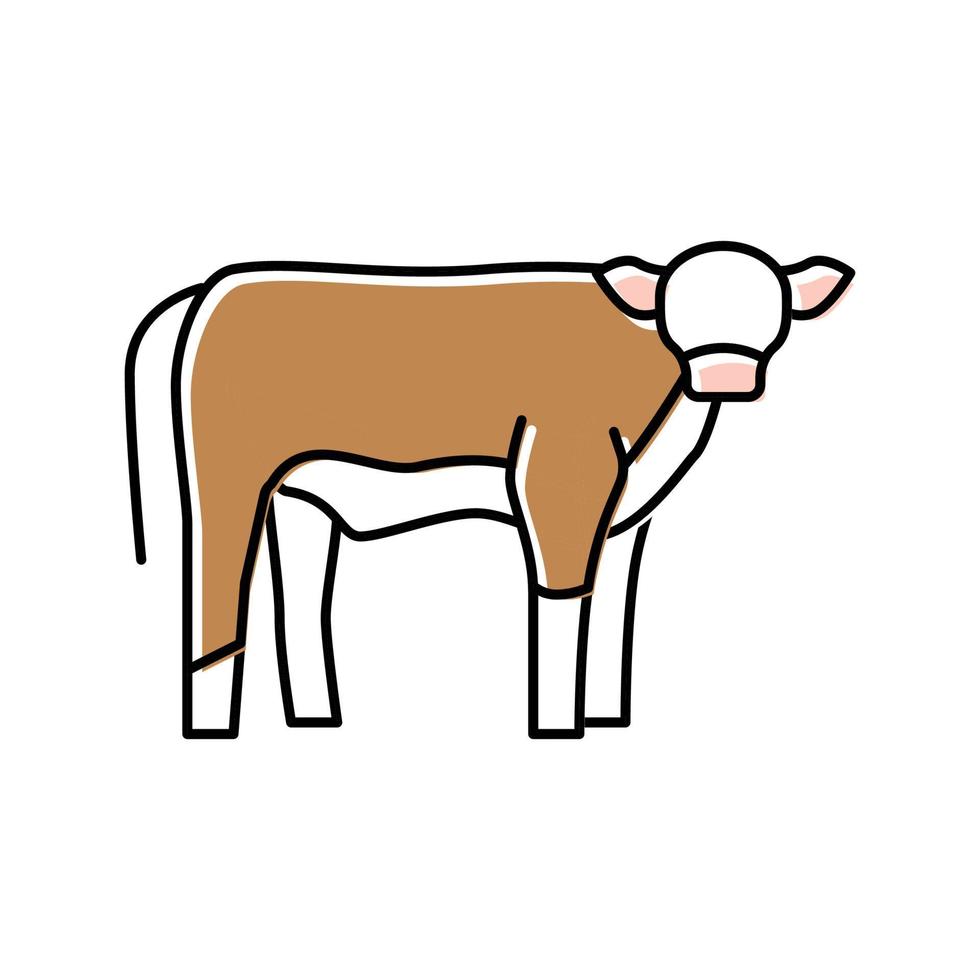 calf domestic animal color icon vector illustration