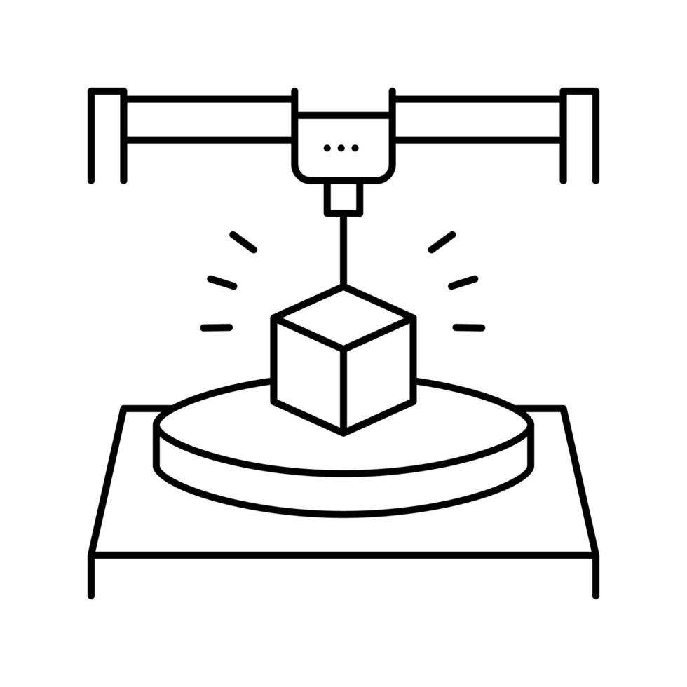 3d printing line icon vector illustration