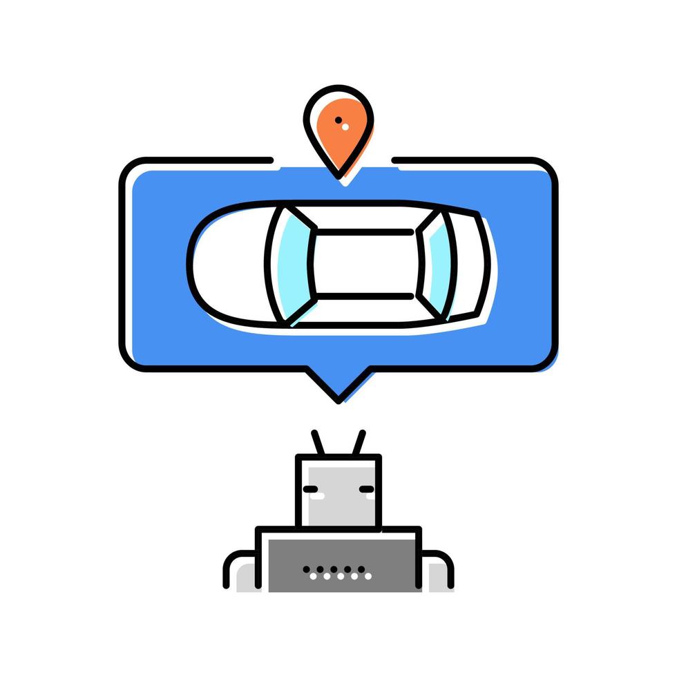 robot navigation color icon vector illustration