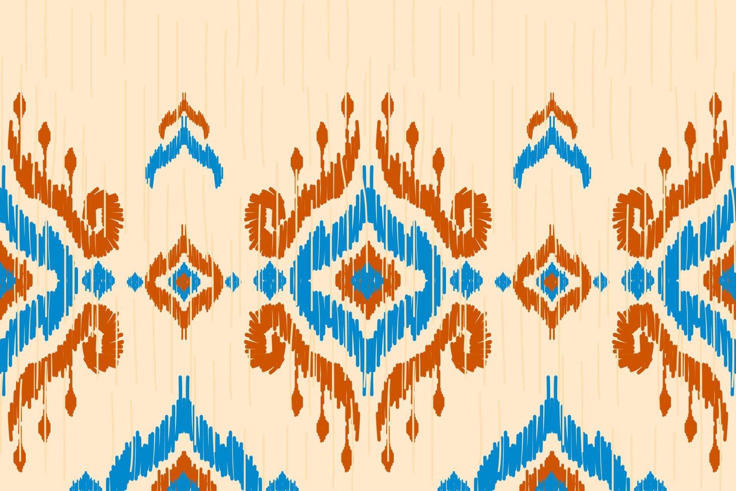 Abstract ethnic ikat background. Geometric seamless pattern in tribal. Fabric Indian style. vector