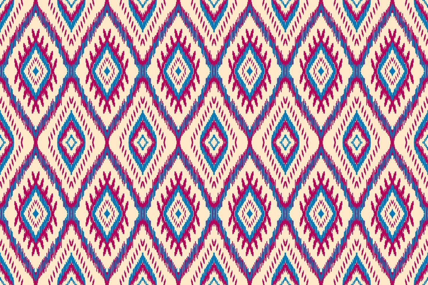 Abstract ethnic ikat background. Geometric seamless pattern in tribal. Fabric Indian style. vector