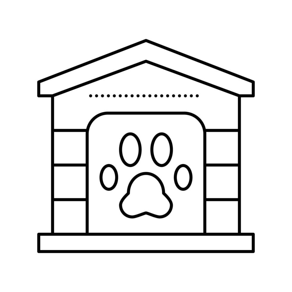 pet paw booth line icon vector illustration