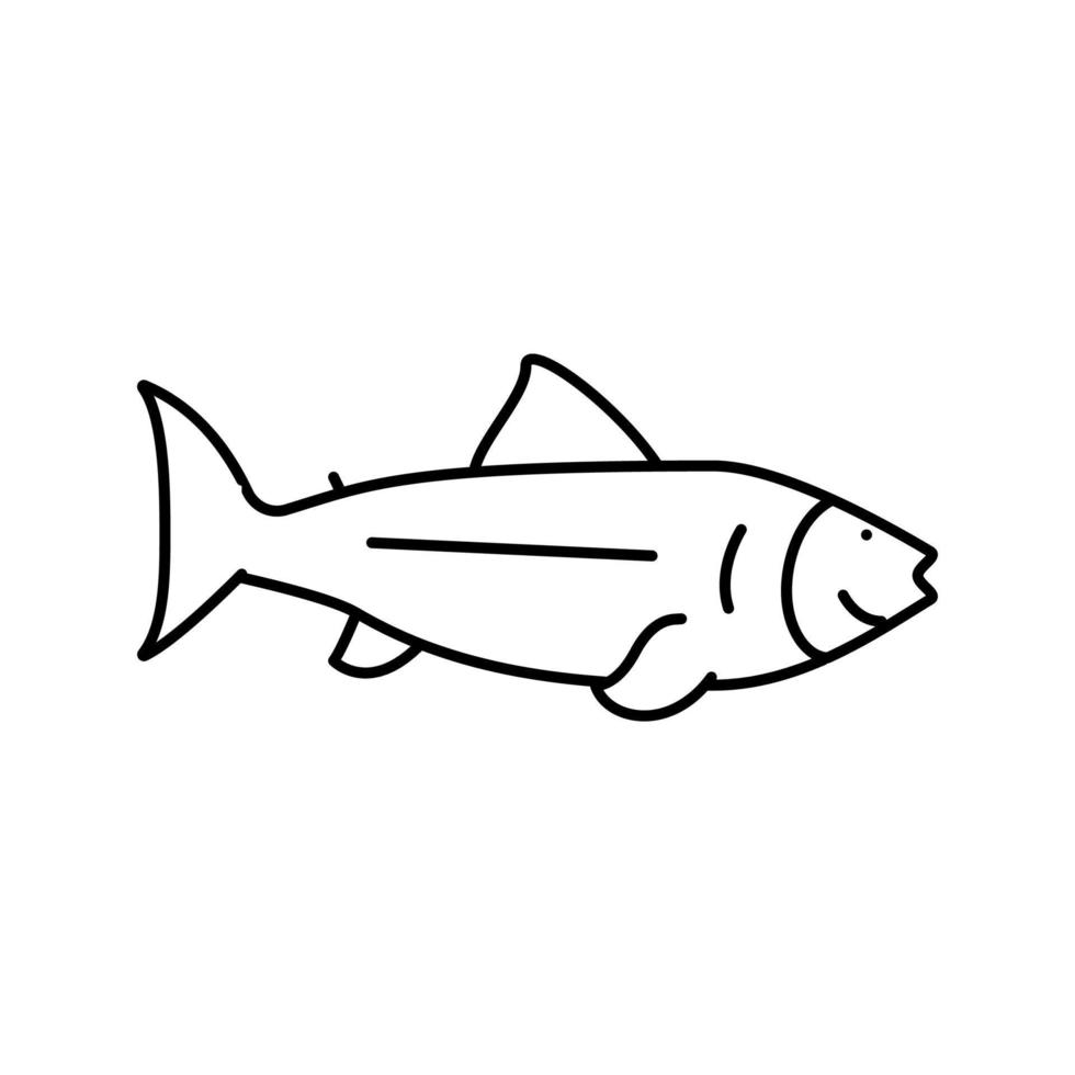 pescado océano línea icono vector ilustración