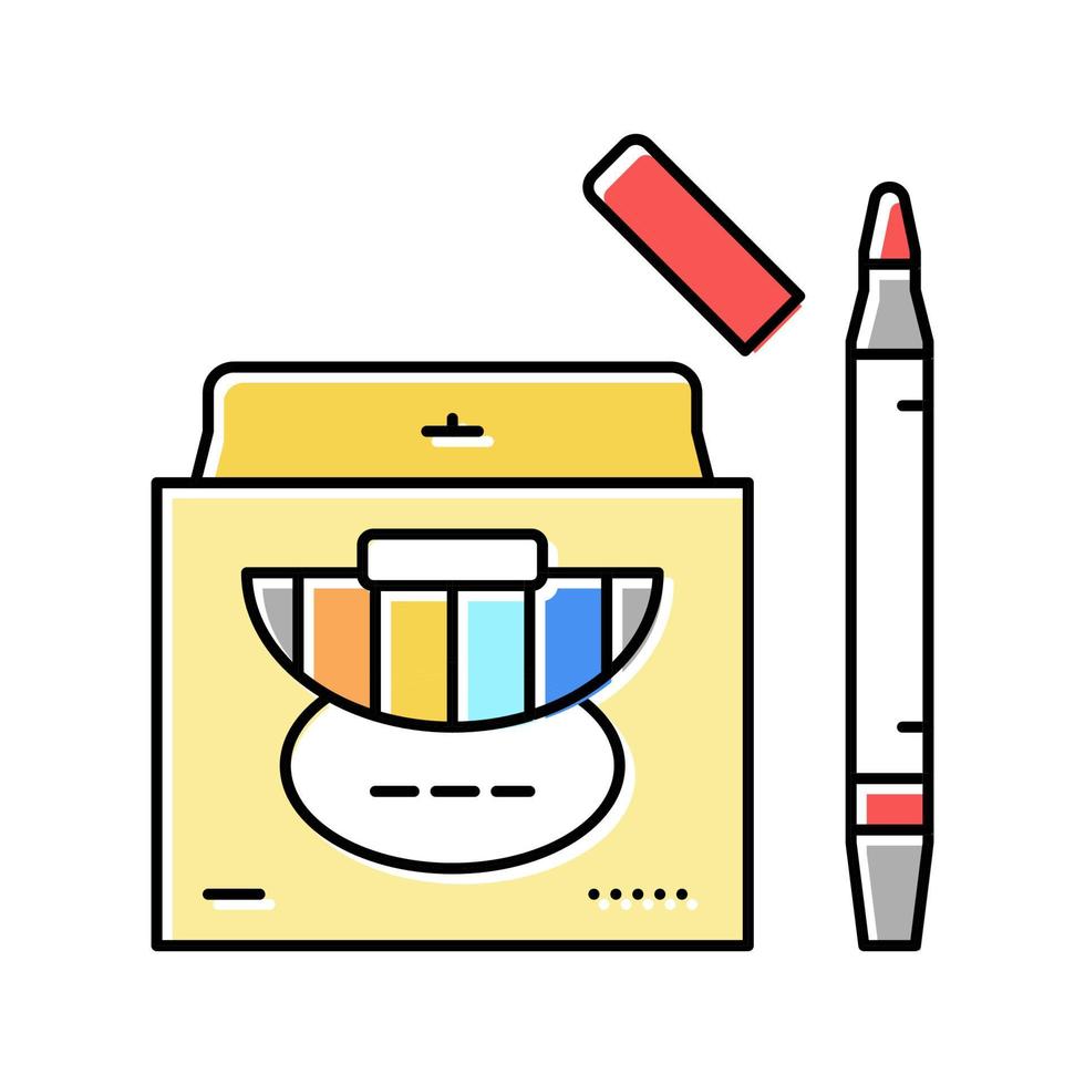 Ilustración de vector de icono de color de paquete de marcadores