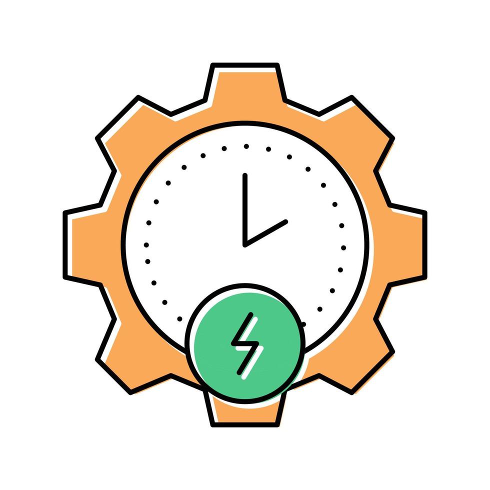 tiempo de ahorro de energía color icono vector ilustración