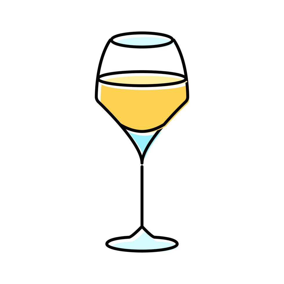 Ilustración de vector de icono de color de copa de vino de cóctel