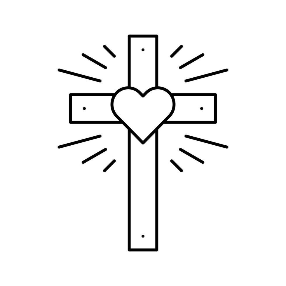 faith christianity line icon vector illustration