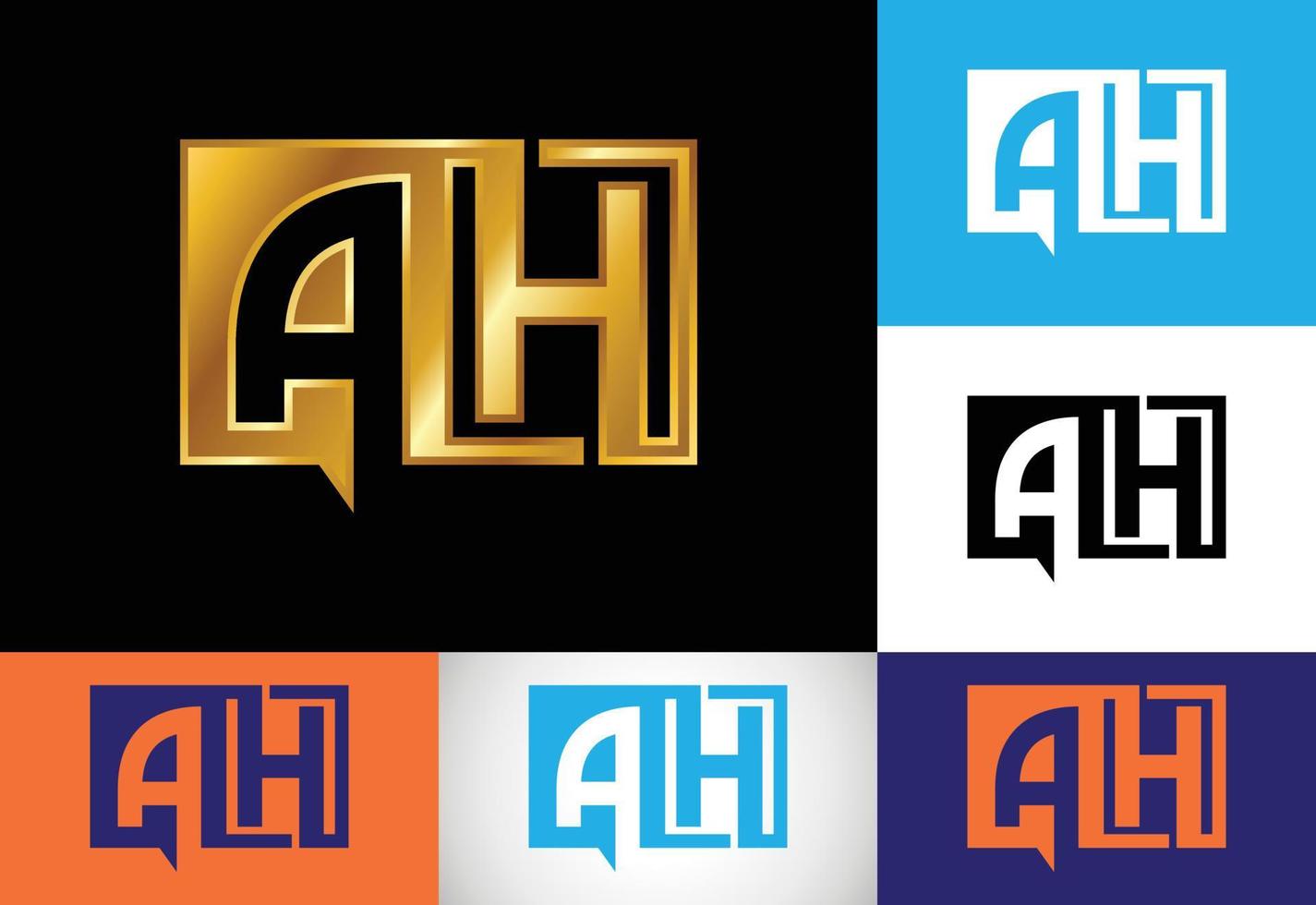 Initial Letter A H Logo Design Vector. Graphic Alphabet Symbol For Corporate Business Identity vector