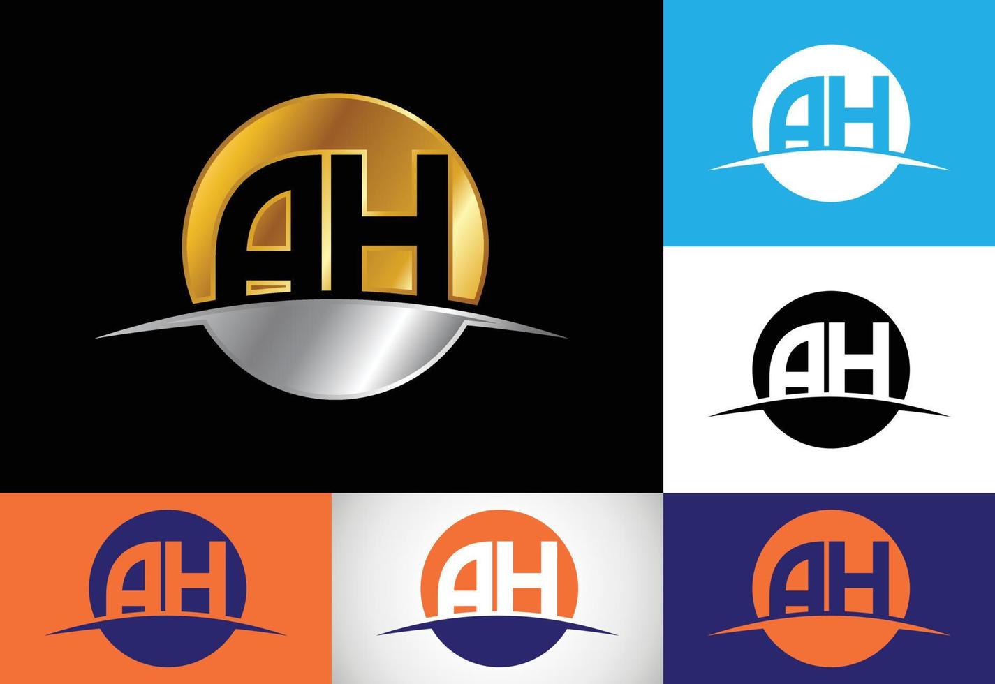 Initial Letter A H Logo Design Vector. Graphic Alphabet Symbol For Corporate Business Identity vector