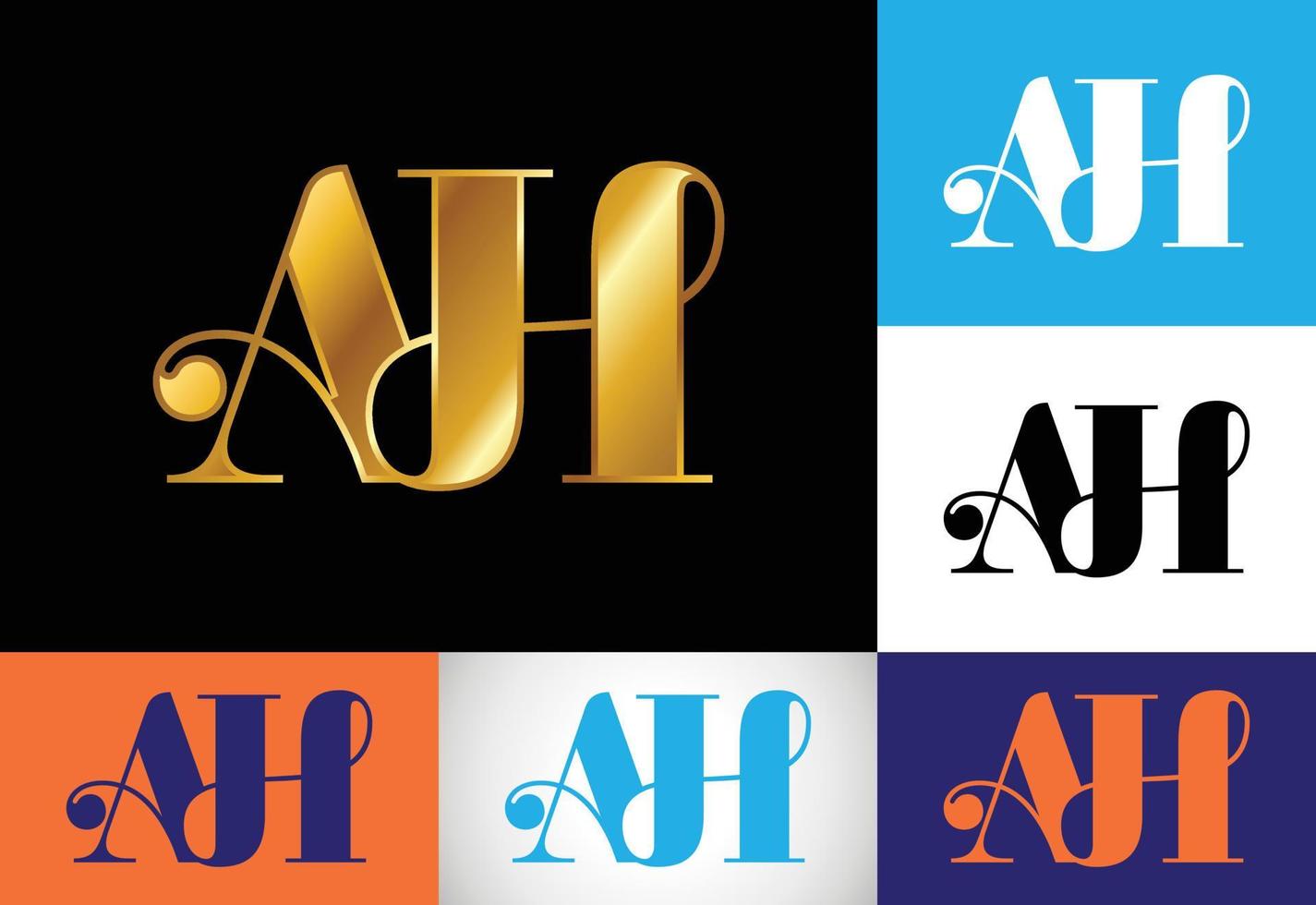 Initial Letter A H Logo Design Vector. Graphic Alphabet Symbol For Corporate Business Identity vector