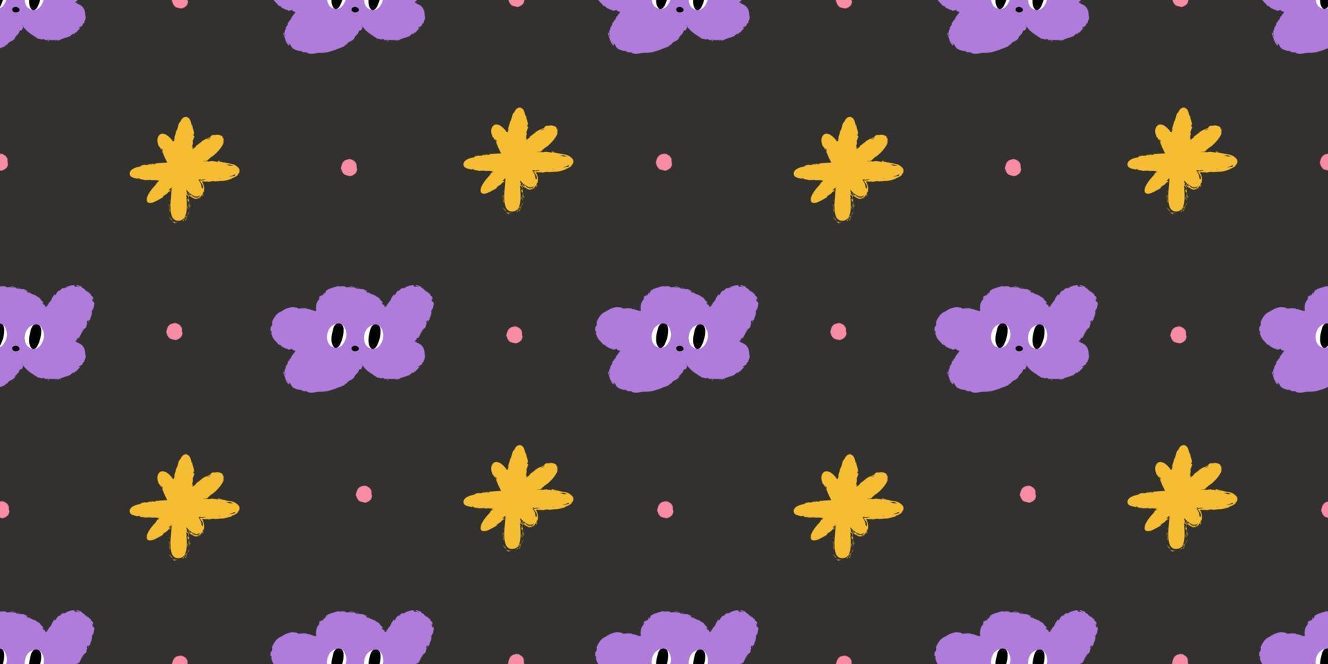 Abstract characters seamless pattern vector