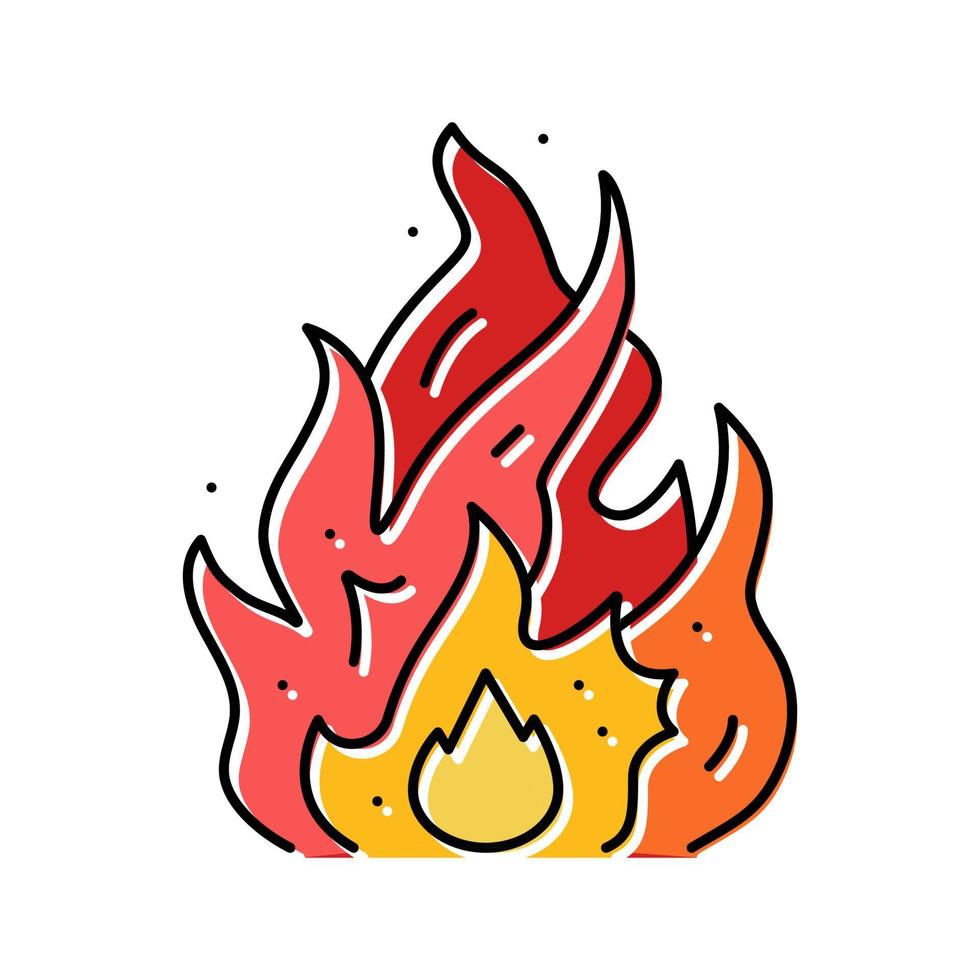 flame fire color icon vector illustration