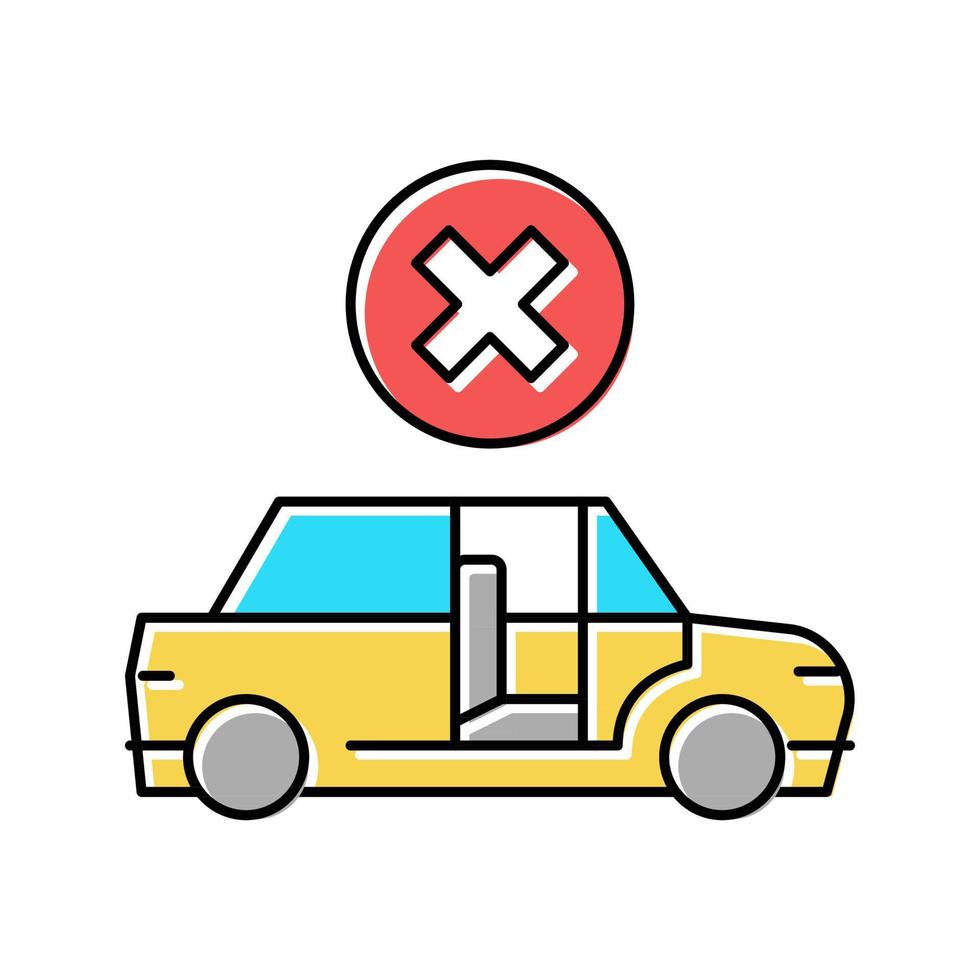 prohibición de entrar en la ilustración de vector de icono de color de coche extraño