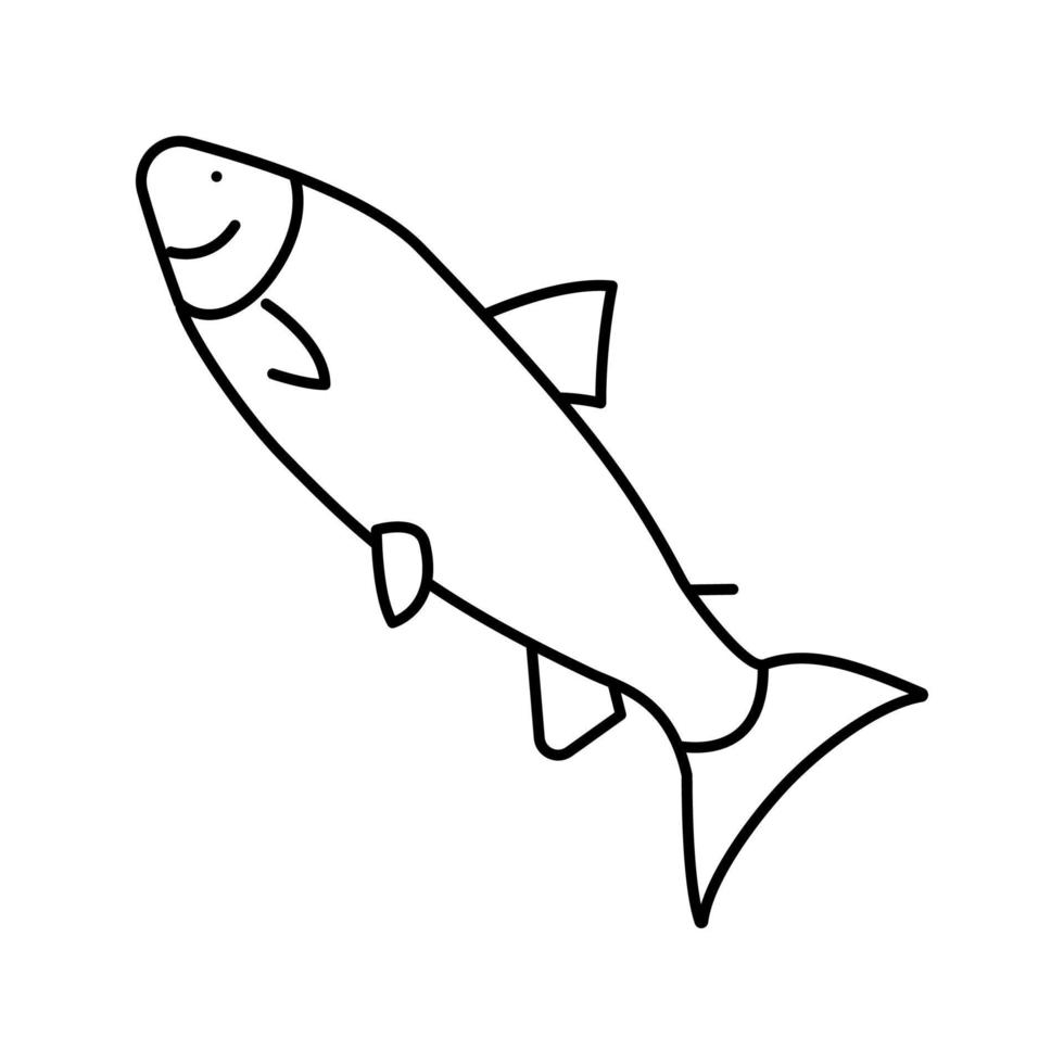 ilustración de vector de icono de línea de salmón atlántico