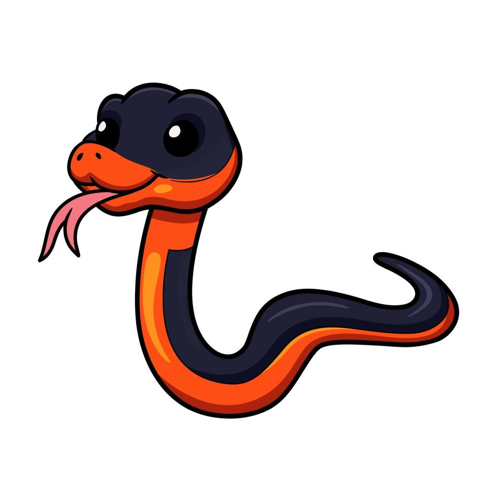 lindo anillo de dibujos animados de serpiente de cuello vector