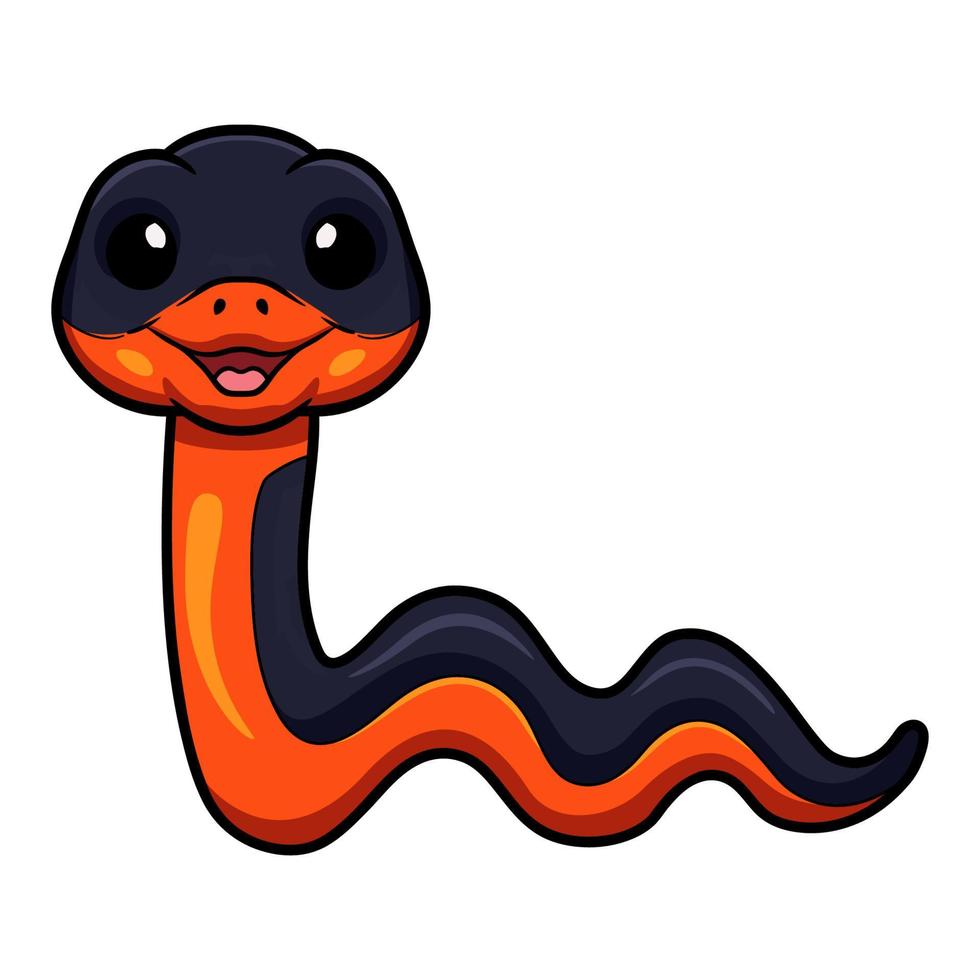 Cute ring necked snake cartoon vector