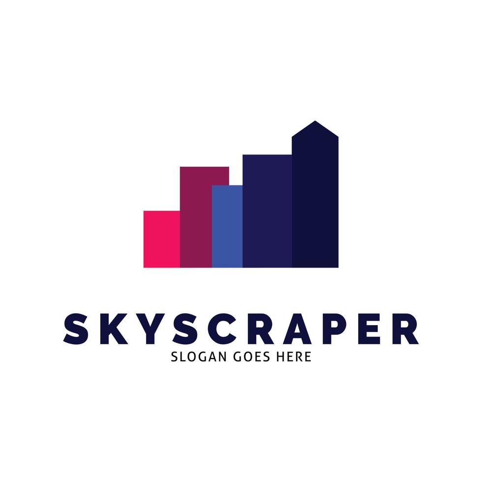Skyscraper Icon Vector Logo Template Illustration Design