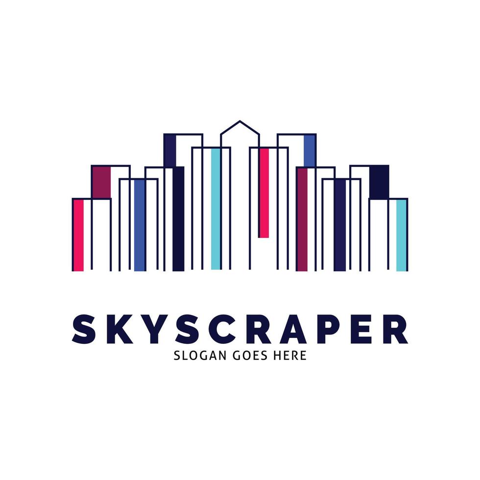 Skyscraper Icon Vector Logo Template Illustration Design