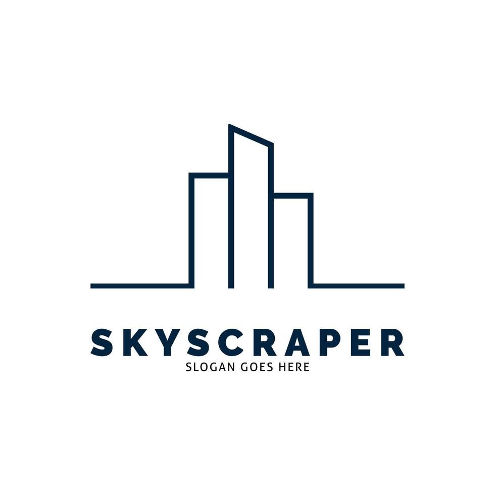 Skyscraper Icon Vector Logo Template Illustration Design