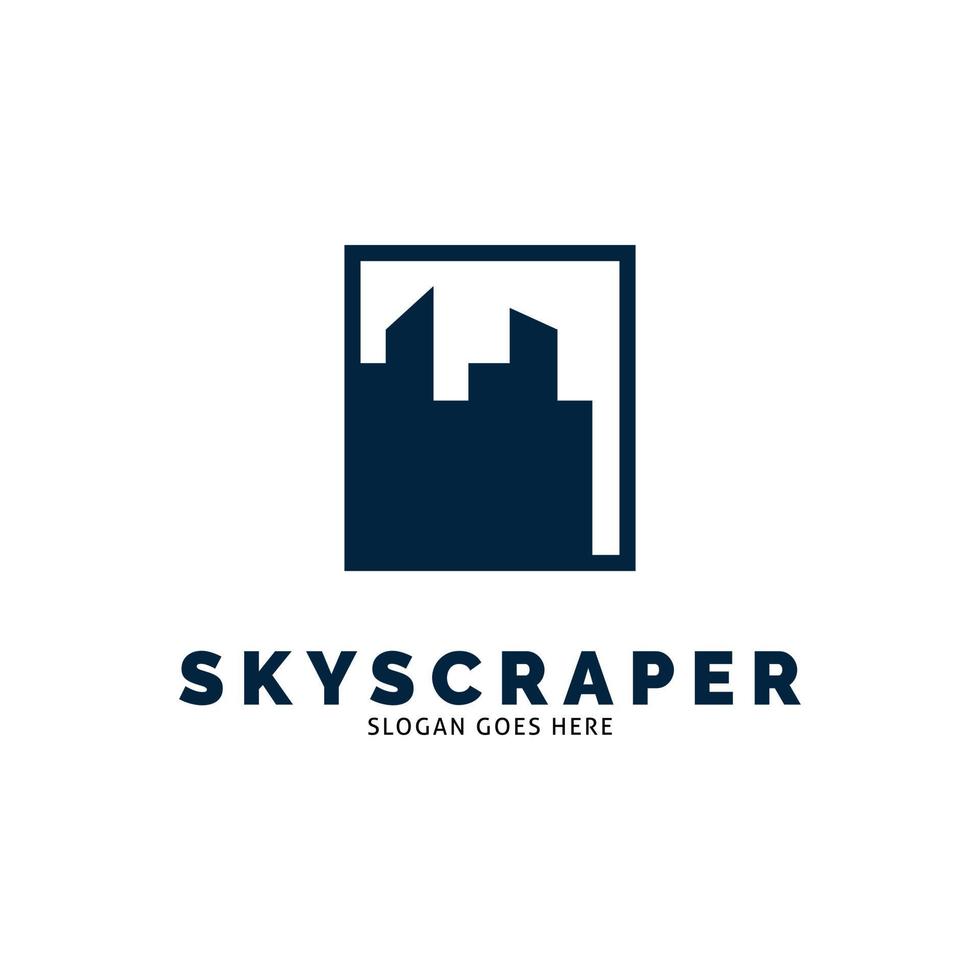 Skyscraper Icon Vector Logo Template Illustration Design