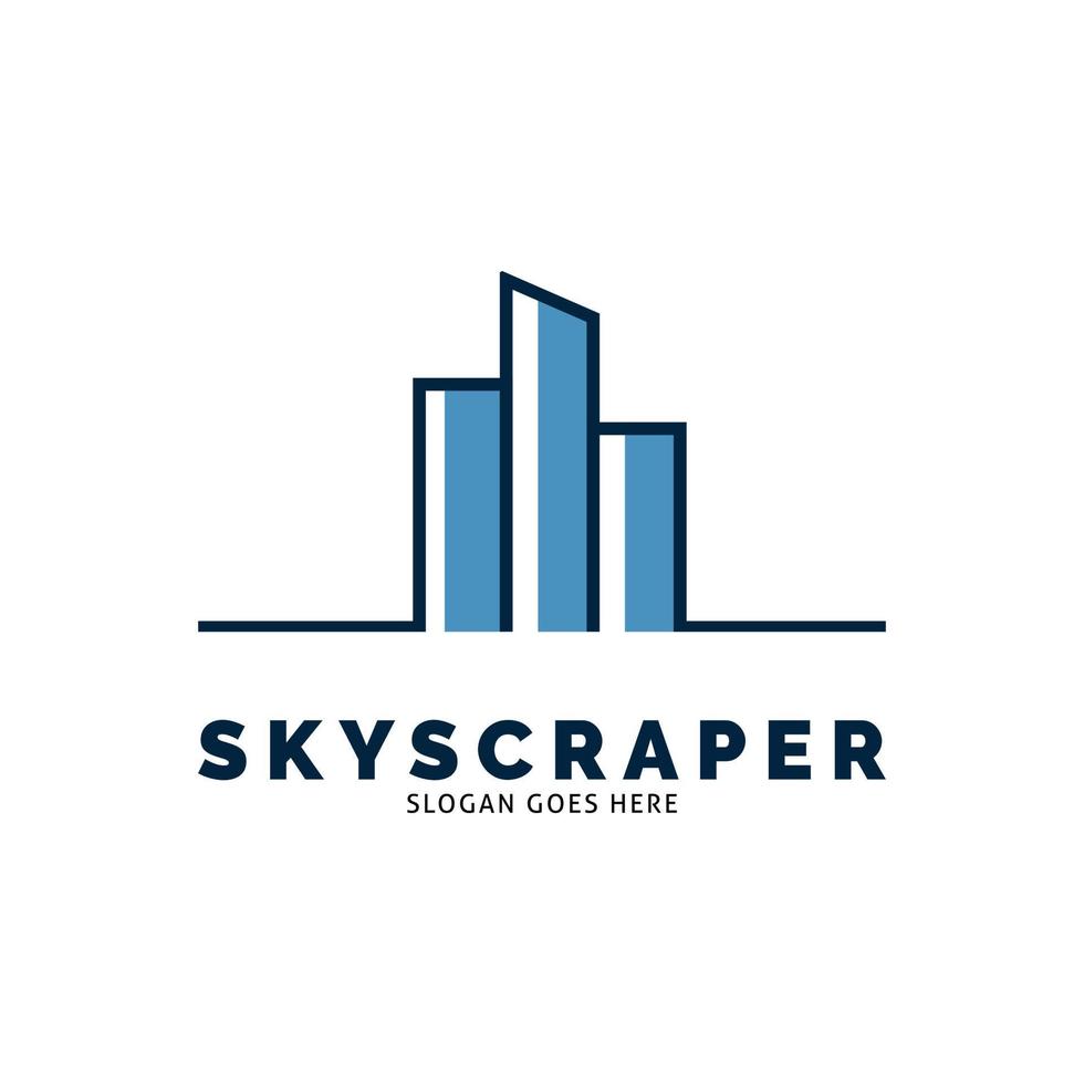 Skyscraper Icon Vector Logo Template Illustration Design